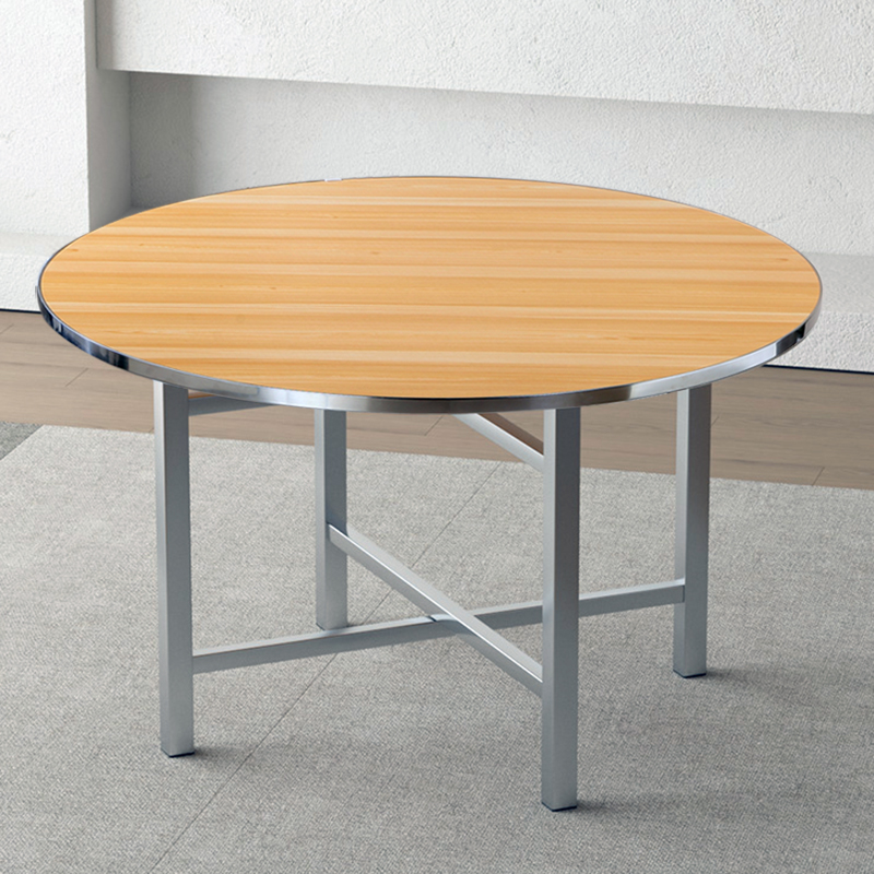 圆桌家用折叠桌架简约圆桌面板转盘餐桌商用桌食堂大排档吃饭桌子