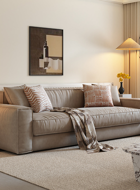 现代简约客厅沙发床多功能直排奶油风布艺沙发小户型储物家用三人