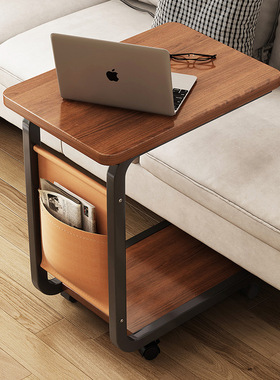 小型床头柜简约现代家用卧室置物架电脑桌床边桌可移动床头小桌子