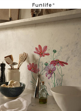 《花城不眠》浴室仿真花卉墙贴家用背景墙自粘贴画创意装饰遮丑