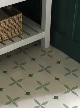 《Bloom》卫生间地面瓷砖翻新地贴ins风法式花砖厨房防水地砖贴纸