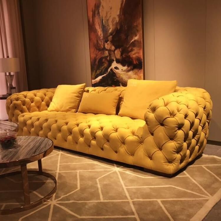 别墅baxter意式创意拉扣沙发美式轻奢布艺沙发客厅小户型设计师款
