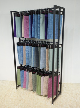 面料吊卡展示架皮革样品收纳柜挂杆高度可调节家纺布艺色卡窗帘架