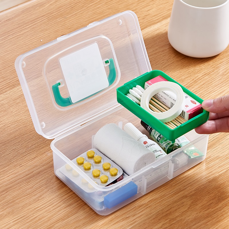 日本进口小药箱小号便携应急学生宿舍家庭常备药收纳盒旅行医药箱