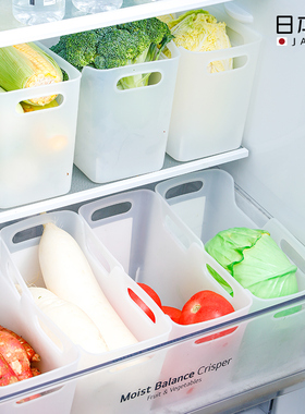 日本进口冰箱果蔬收纳盒冷藏保鲜菜篮厨房分类整理神器手提置物盒