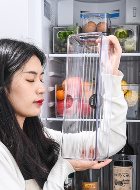 冰箱收纳盒保鲜盒抽屉式食品级鸡蛋饮料蔬菜食物专用厨房收纳筐