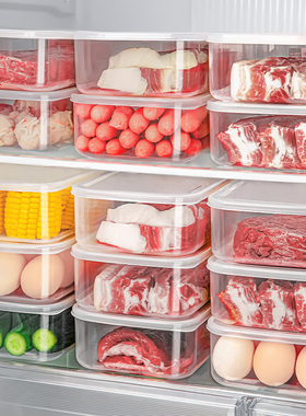 日本冰箱盒子收纳盒保鲜盒食品级冷冻肉专用餐盒食物密封整理神器