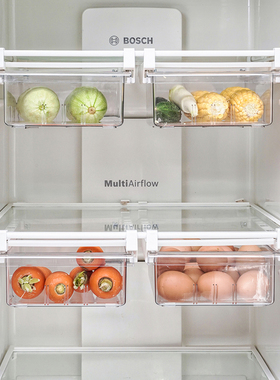 冰箱内部隔板层收纳盒抽屉式鸡蛋食物保鲜挂架冷藏整理分层置物架