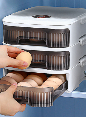 冰箱鸡蛋收纳盒抽屉式自动滚动食品级家用厨房保鲜收纳整理神器