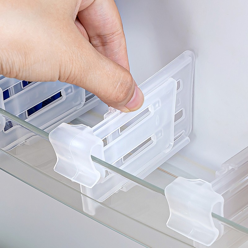 冰箱侧门分隔挡板可调节抽屉分类分格固定万能收纳整理卡扣小夹子
