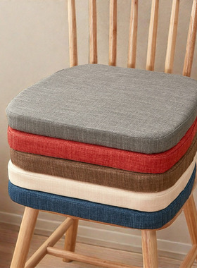棉麻马蹄形餐椅垫家用加厚坐垫四季通用可拆洗海绵垫子屁垫防滑垫