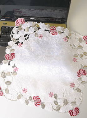 电脑罩笔记本盖布蕾丝绣花茶具小家电多用防尘巾打印机欧式防尘布