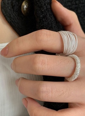 饰尚e族多层麻花线条戒指女简约时尚个性创意设计感开口指环ins食