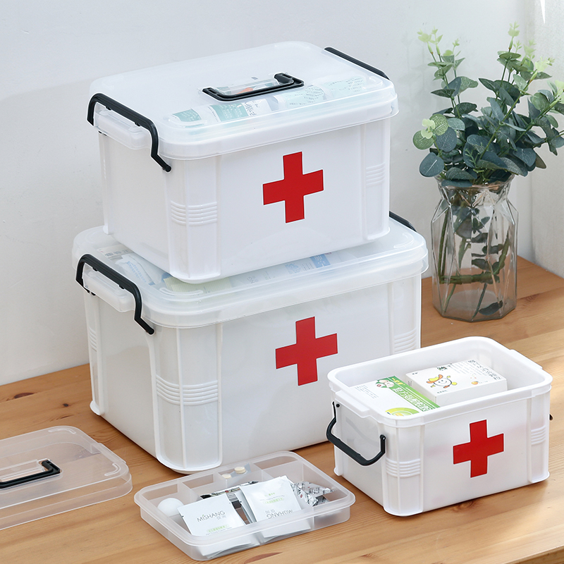 家庭装医药箱家用小型急救箱药物品医护疗用可爱收纳箱盒子大容量