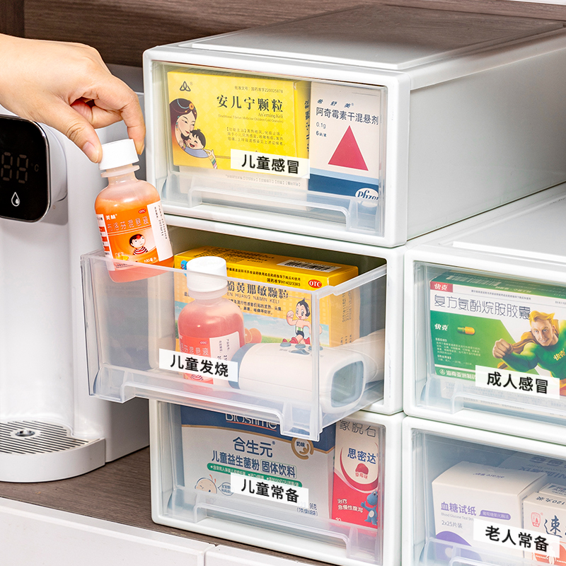 药箱家庭装抽屉式家用收纳柜大容量药品整理箱多层医药应急药片盒