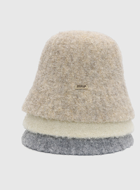 高品质羊毛渔夫帽子女秋冬保暖护耳盆帽素颜遮脸百搭显脸小水桶帽