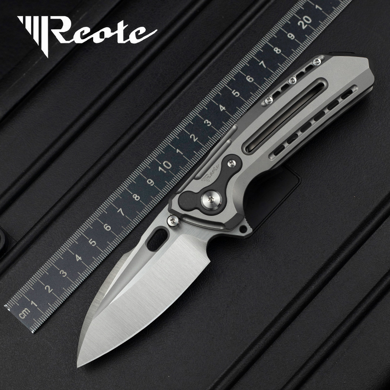 瑞特Reate新款T6000户外钛合金柄M390钢高硬度战术重型折叠刀防身