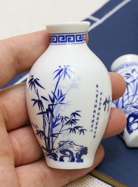 中国风花瓶磁性贴 青花瓷陶瓷冰箱贴 家居装饰商务外事出国小礼品