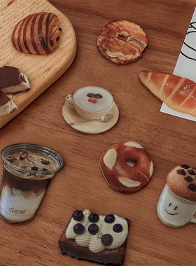 韩国咖啡下午茶亚克力装饰磁贴冰箱贴面包烘焙蛋糕备忘磁性贴饰