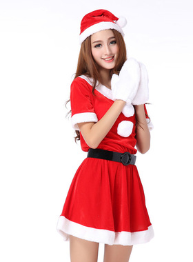 2021COSPLAY服饰红色新款圣诞节表演服角色扮演游戏主题服装女