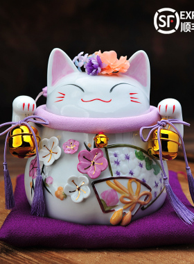 日本樱花招财猫摆件结婚开业生日礼物客厅家居装饰品高级感小众
