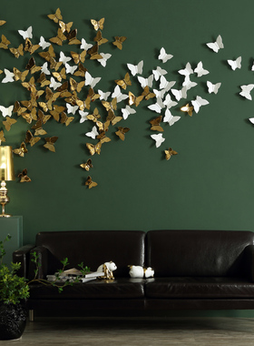 欧式陶瓷蝴蝶创意立体墙饰壁挂沙发电视背景墙家居墙上软装饰品