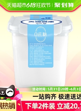 天润 新疆特产家庭装生鲜润康0蔗糖方桶老酸奶1kg*1桶
