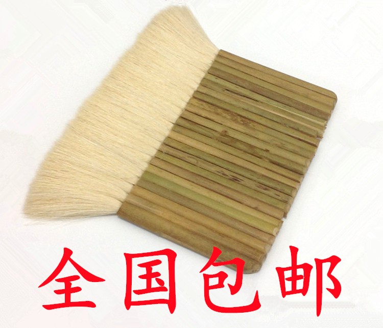 裱画刷加长羊毛刷排刷排笔软毛传统手工排刷笔底纹油漆刷竹子组成