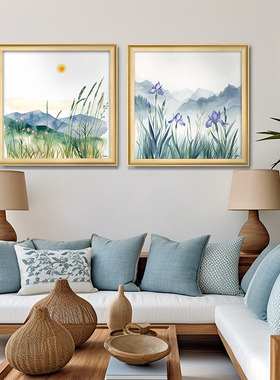 现代简约风景客厅装饰画沙发背景墙壁挂画餐厅玄关三联组合有框画