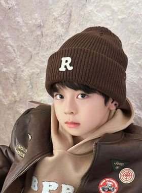 儿童毛线帽男女童韩版时尚针织帽秋冬保暖套头帽宝宝百搭护耳帽子