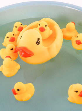 洗澡玩具小黄鸭儿童游泳池戏水捏捏叫发声男女孩婴儿宝宝网红鸭子