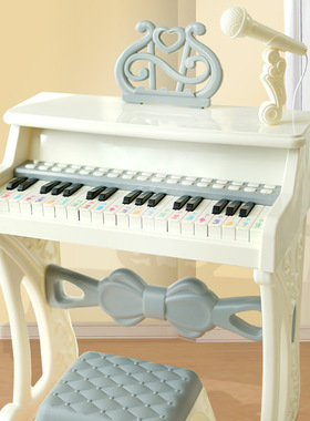 儿童钢琴玩具可弹奏电子琴带话筒初学女孩2宝宝3岁5小孩6生日礼物