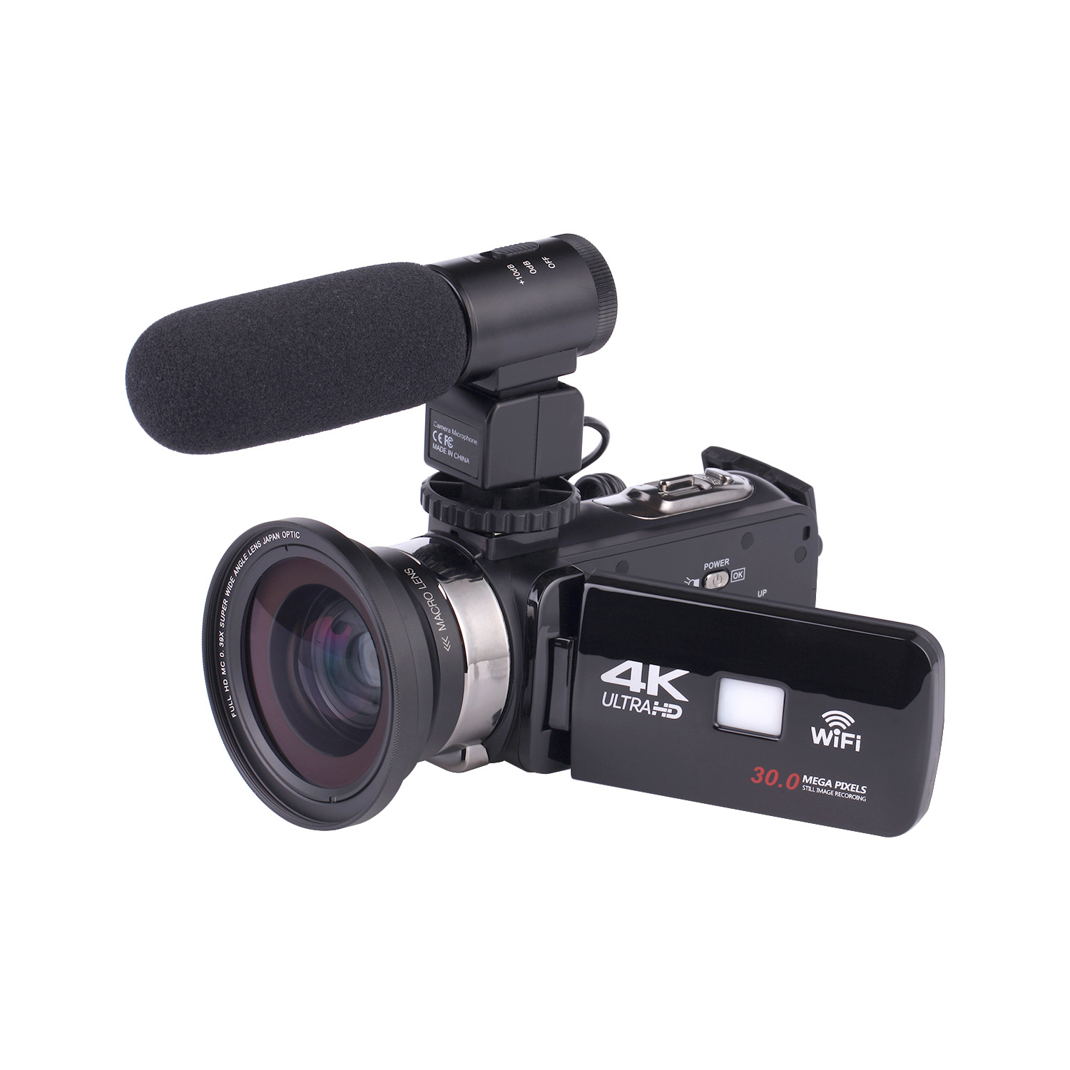 4K高清数码摄像机 手持DV 红外感光支持夜间模式 带3寸触摸屏