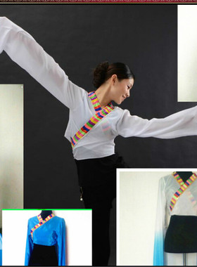 水袖上衣女成人舞蹈练功服甩袖古典舞惊鸿戏曲藏族儿童练习表演服
