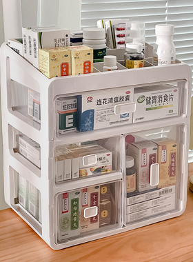 家庭装医药箱大容量家用多层分格急救药品药物收纳盒便携医疗箱