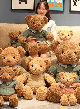 泰迪熊公仔毛绒玩具抱抱宝贝抱抱熊礼物女生娃娃小熊玩偶皮壳