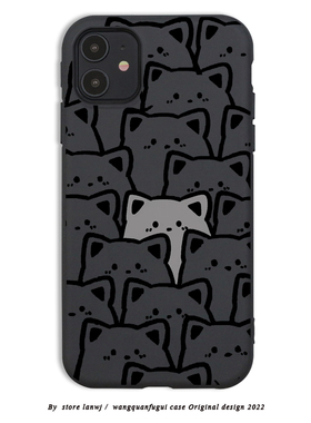 可爱黑色猫K70适用小米14/k30PRO红米K50手机壳K40卡通K60女i磨砂K40S/NOTE12PRO+硅胶13/11全包10/896x男cc9
