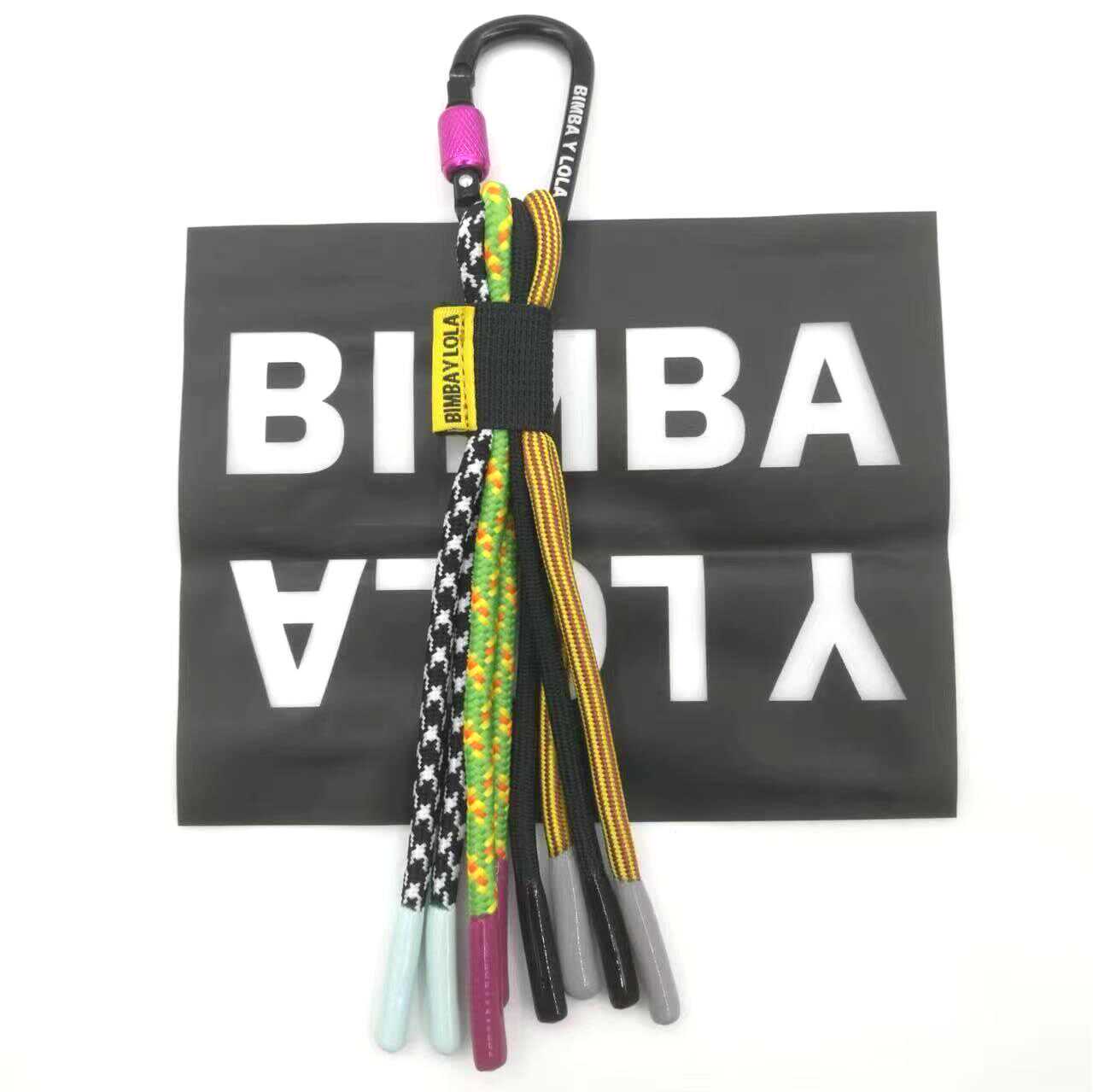 荧光绿潮流包包服饰挂绳个性手工编织装饰挂件创意钥匙扣箱包配件