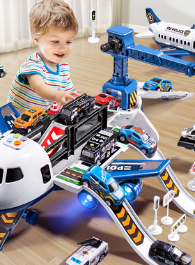 大号儿童玩具变形飞机男孩生日礼物3岁2合金耐摔小汽车益智女宝宝