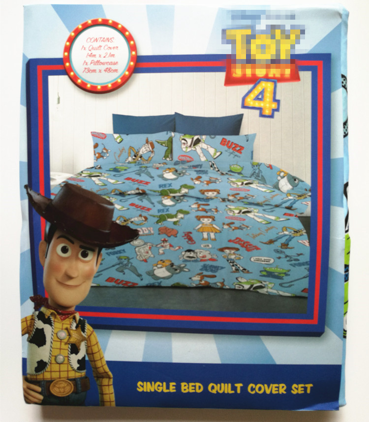 巴斯光年玩具总动员被套被罩枕头套140儿童TOY STORY卡通学生外贸