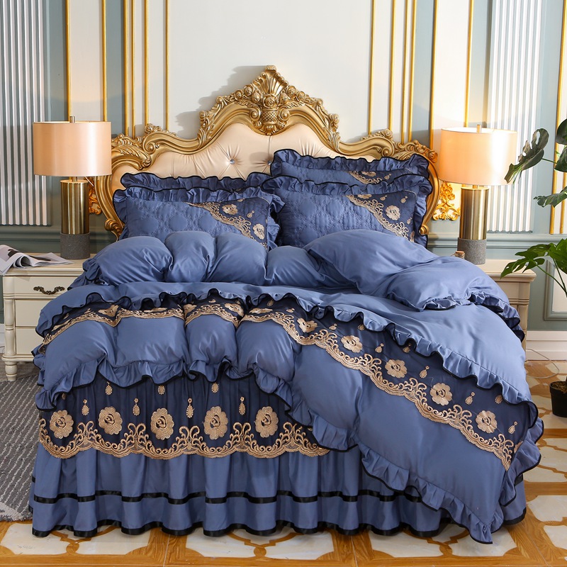 欧式蕾丝花边被套单件保暖单双人200x230公主被罩1.8m床床上用品