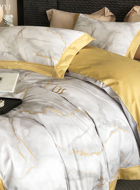 美式100S匹马棉床单四件套全棉纯棉轻奢风被套新款高级感床上用品