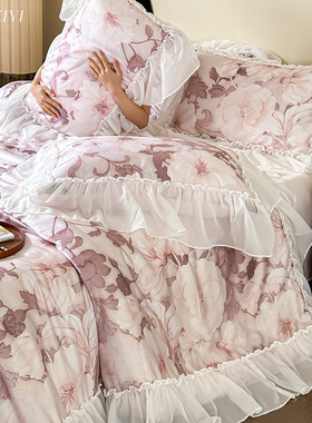 法式公主风100S天丝棉床单四件套春夏2024新款被套高级感床上用品