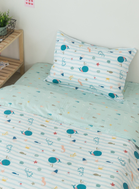 全棉纯棉单人床三件套卡通幼儿园宝宝床套件床单被套支持定做尺寸