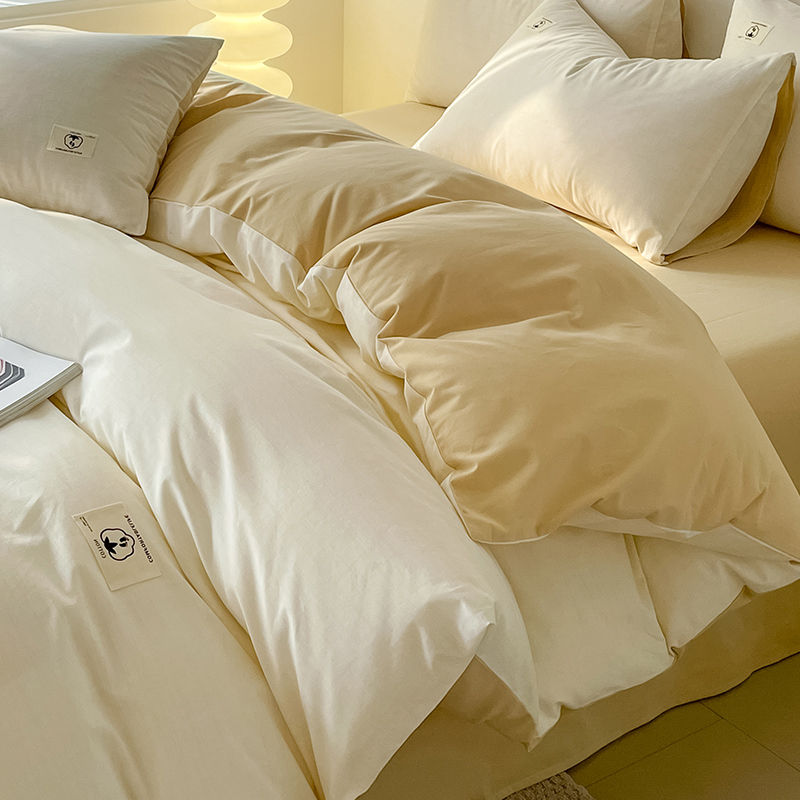 简约四件套100%全棉纯棉2024新款A类床单被套被罩三件套床上用品