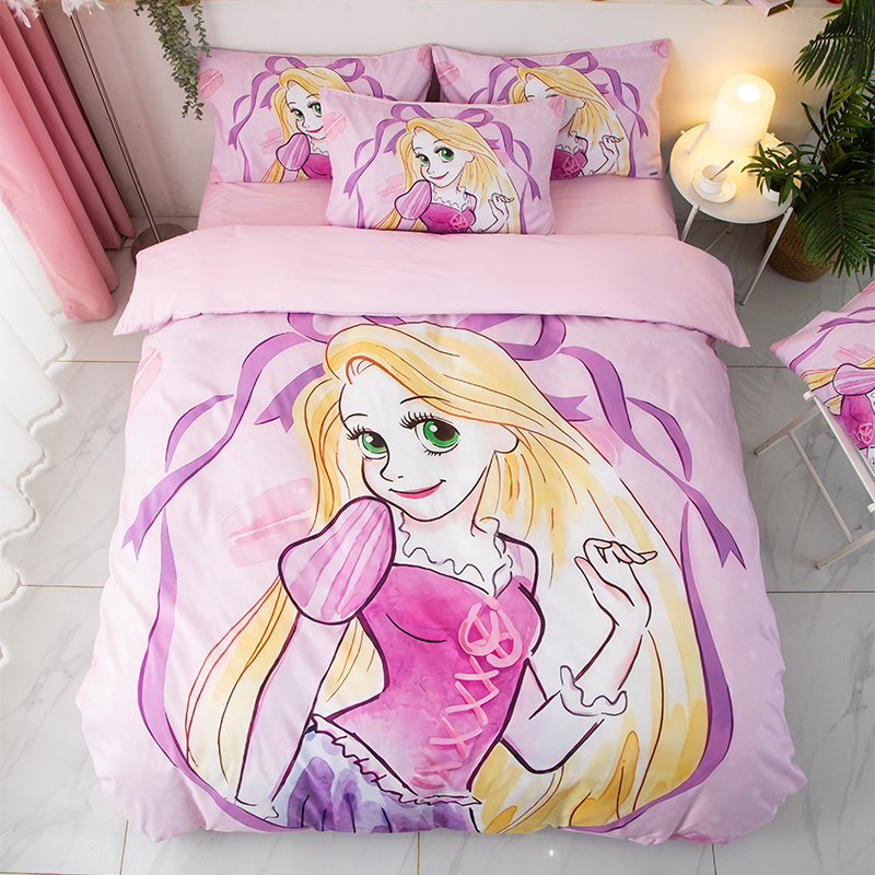 迪士尼美人鱼公主卡通四件套儿童女孩床上用品学生宿舍床三件套
