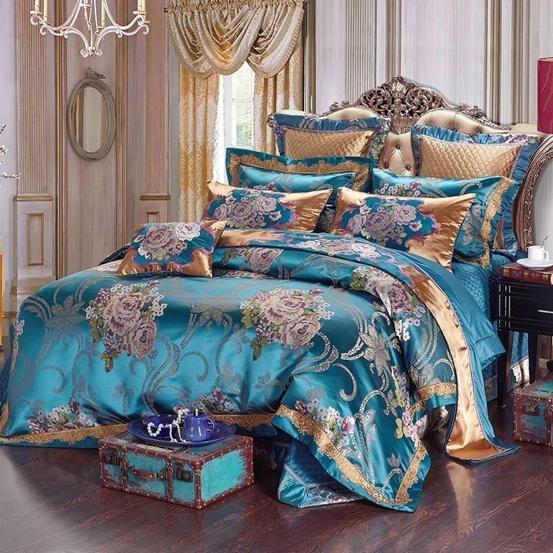 欧美式四件套奢华样板房床上用品六八十件套全棉家纺双人床
