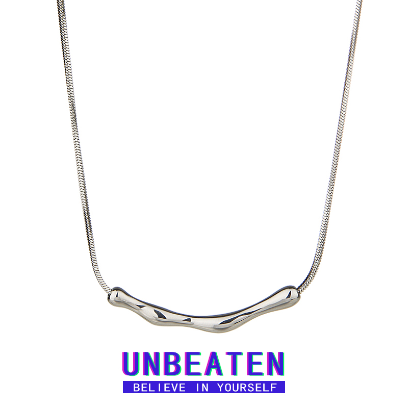 UNBEATEN金属不规则褶皱钛钢不掉色项链女冷淡风小众设计感锁骨链