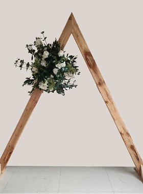 三角形森系婚礼拱门户外花门装饰木架ins风婚庆用品拍摄道具包邮