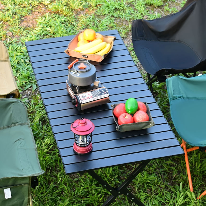 户外折叠蛋卷桌露营野餐桌子便携式野营用品超轻碳钢野炊套装桌椅